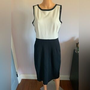 Lands' End Black and White Midi Dress